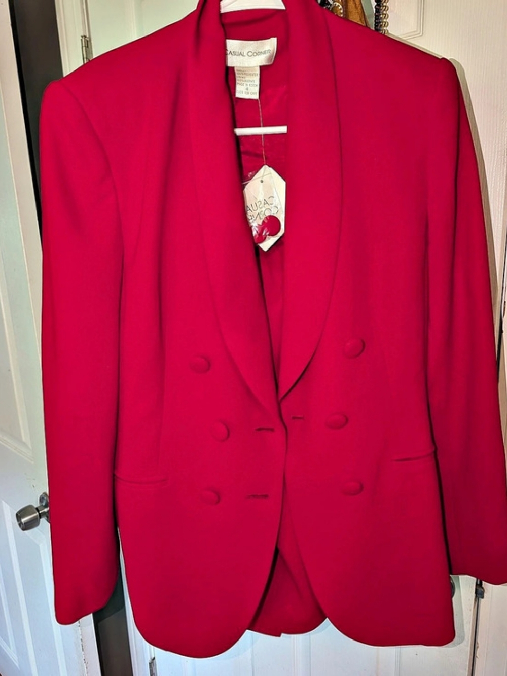 Casual Corner Suit Double-Breasted Blazer And Skirt in Pink Size 4 NWT